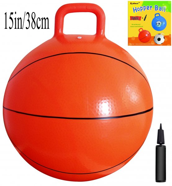 AppleRound Space Hopper Ball with Pump, 15in/38cm for Age 3-5 - Click Image to Close