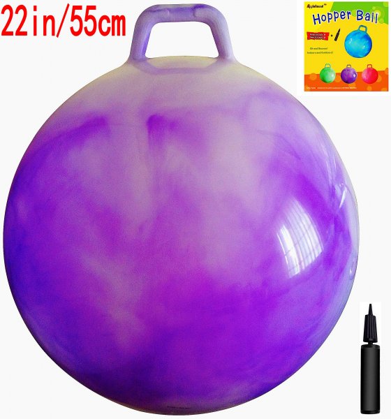 AppleRound Space Hopper Ball with Pump, 22in/55cm for Age 10-12 - Click Image to Close