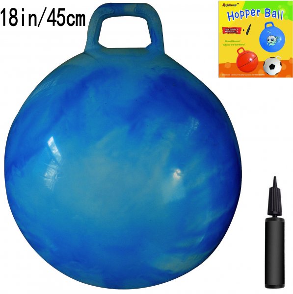 AppleRound Space Hopper Ball with Pump, 18in/45cm for Age 3-6 - Click Image to Close