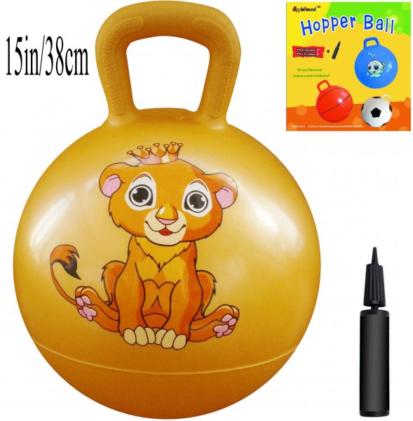 AppleRound Space Hopper Ball with Pump, 15in/38cm for Age 3-5 - Click Image to Close