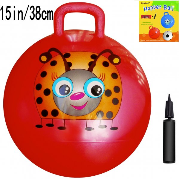 AppleRound Space Hopper Ball with Pump, 15in/38cm for Age 3-5 - Click Image to Close