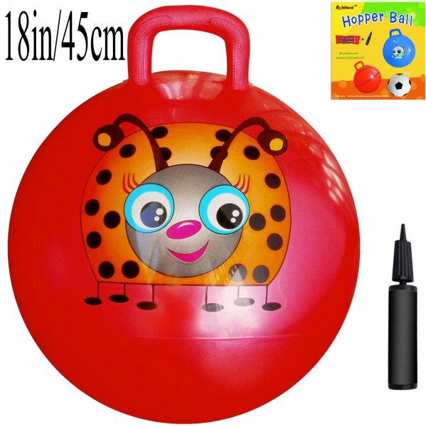 AppleRound Space Hopper Ball with Pump, 18in/45cm for Age 3-6 - Click Image to Close