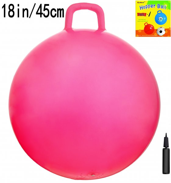 AppleRound Space Hopper Ball with Pump, 18in/45cm for Age 3-6 - Click Image to Close