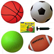 AppleRound 2-Pack: Each Pack Includes 4 Sports Balls and 1 Pump