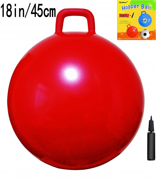 AppleRound Space Hopper Ball with Pump, 18in/45cm for Age 3-6 - Click Image to Close