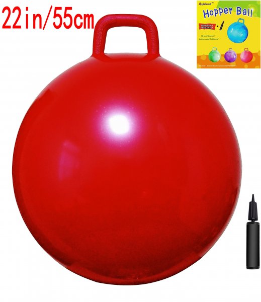 AppleRound Space Hopper Ball with Pump, 22in/55cm for Age 10-12 - Click Image to Close