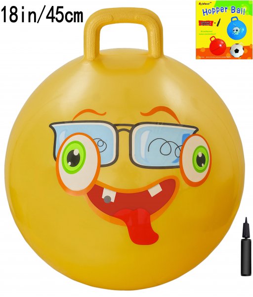 AppleRound Space Hopper Ball with Pump, 18in/45cm for Age 3-6 - Click Image to Close