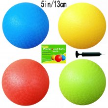 AppleRound 5 Inch Playground Balls (Set of 4) with 1 Hand Pump