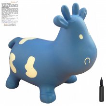 AppleRound Blue Cow Bouncer with Hand Pump