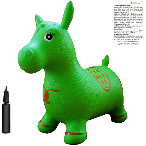 AppleRound Green Horse Hopper with Pump - Click Image to Close