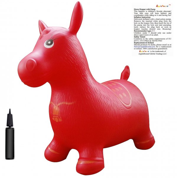 AppleRound Red Horse Hopper with Pump - Click Image to Close