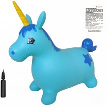 AppleRound Blue Unicorn Bouncer with Hand Pump