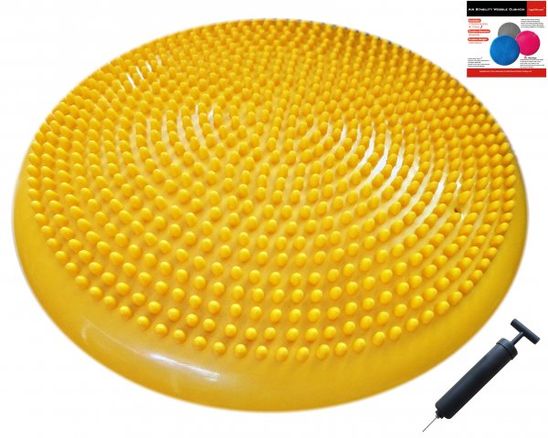 AppleRound Air Stability Wobble Cushion, Yellow, 34 cm Diameter - Click Image to Close